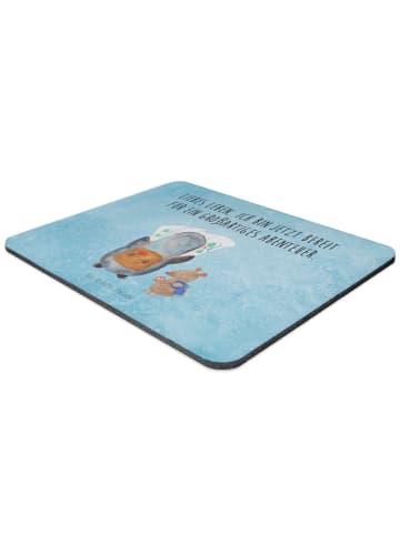 Mr. & Mrs. Panda Mouse Pad Pinguin & Maus Wanderer mit Spruch in Eisblau