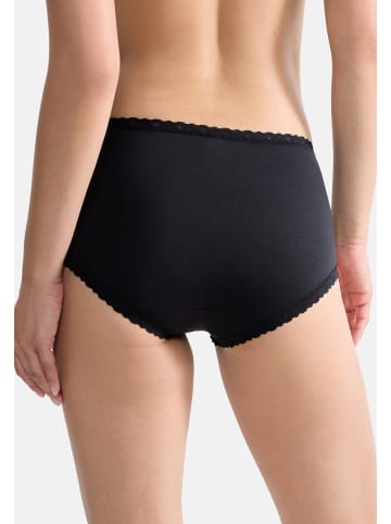 Sloggi Midi Slip 24/7 Cotton Lace in Beige / schwarz