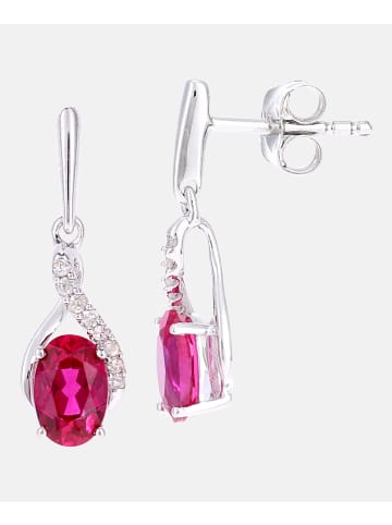 Diamant L'éternel Ohrhänger aus 375 Weißgold mit Diamant mit Rubin
