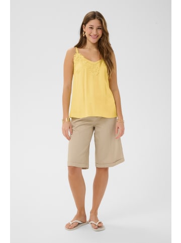 Cream Jersey-Top ärmellos CRANNA A-shape in Lemon Meringue