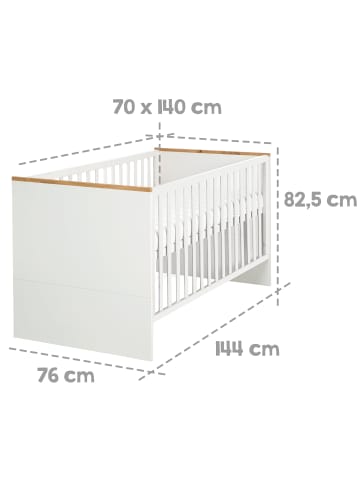roba Kombi-Kinderbett Finn höhenverstellbar 70 x 140 cm - Weiß
