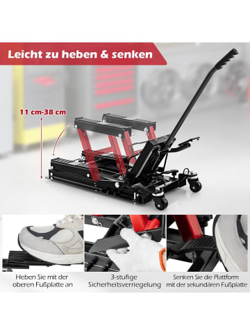 COSTWAY Motorrad Hebebühne in Rot