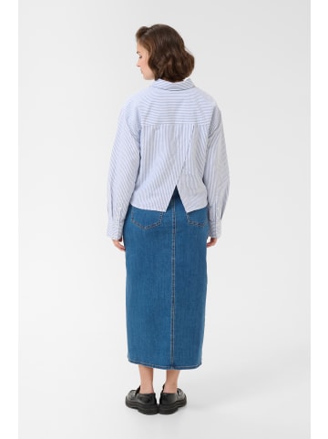 Kaffe Langarm-Hemd KAnelly Baggy fit in Blue/White Stripe