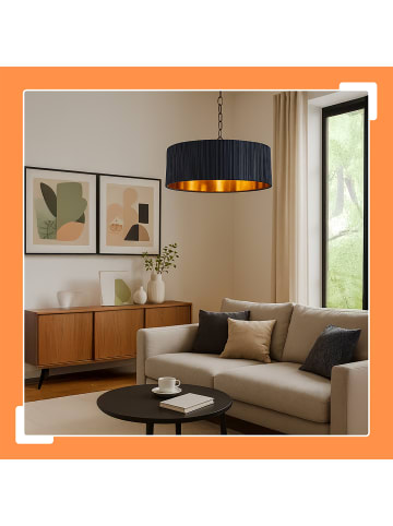 relaxdays Hängelampe in Schwarz/ Bronze - (H)180 x Ø 40 cm