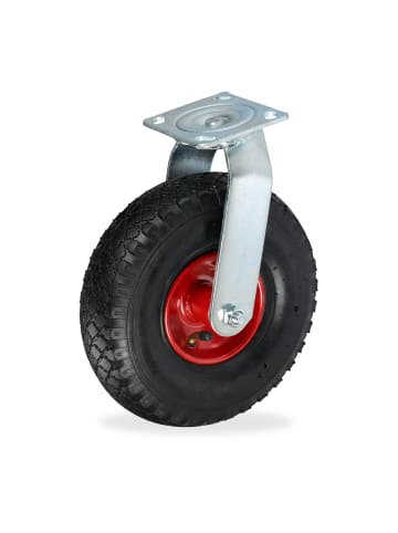 relaxdays Lenkrolle in Schwarz/ Rot - 3.00-4