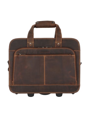 Greenburry Vintage 2 Rollen Businesstrolley 33 cm Laptopfach braun