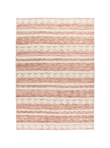 Kayoom Kurzflor Teppich Bohist 225 in rosa - creme - rechteckig