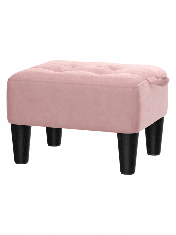 SONGMICS Sitzhocker Maceo in Rosa-Schwarz - (B)32 x (H)26 x (T)40 cm