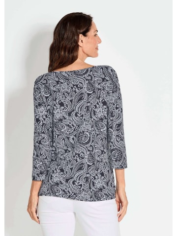 GOLDNER Kurzgröße:  3/4-Arm-Shirt mit Paisleymuster in schwarz / weiß / gemustert