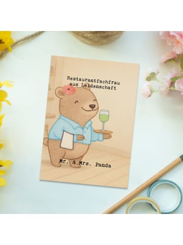 Mr. & Mrs. Panda Grußkarte Restaurantfachfrau Leidenschaft Desig... in Weiß