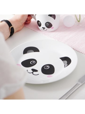 Geda Labels Teller Panda Gesicht in Weiß - 20cm