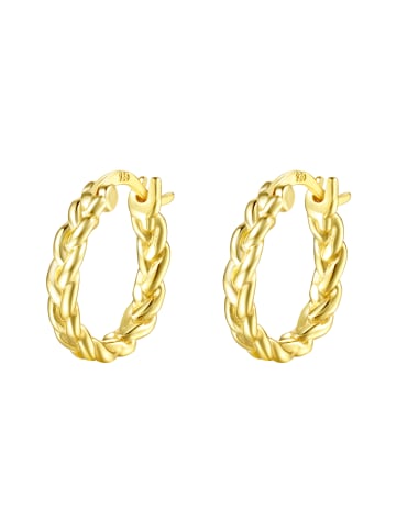 Hey Happiness Vergold. Ohrringe Geflochten 925 Sterlingsilber in Gold - (D) 1,7 cm