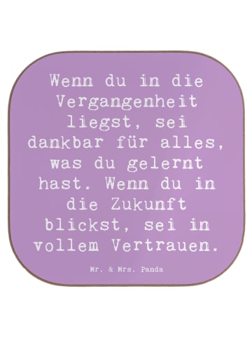 Mr. & Mrs. Panda Untersetzer Spruch Freude und Vertrauen mit Spruch in Lavendeltraum