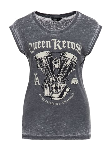 Queen Kerosin Queen Kerosin T-Shirt Riding Association in grau