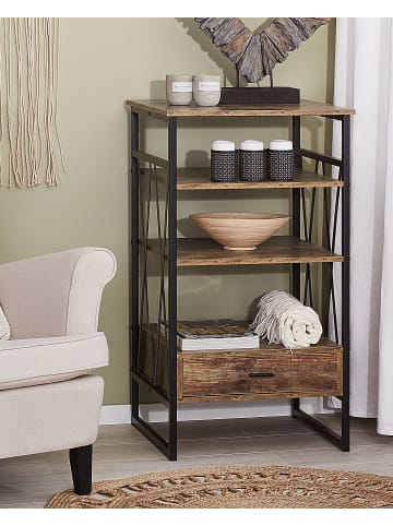Beliani Bücherregal KEENE in Braun/Schwarz - (W) 56 x (H) 101 x (L) 51 cm