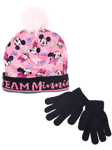 Disney Minnie Mouse Set Mütze & Handschuhe Disney Minnie Mouse in Rosa-Dunkelblau