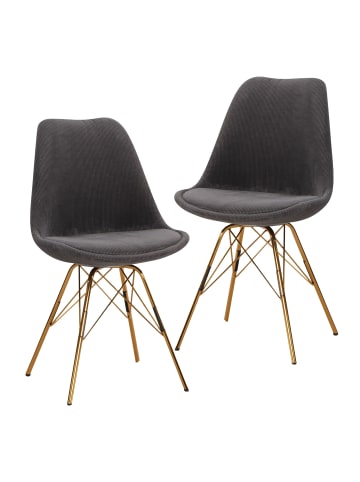 FineBuy Esszimmerstuhl in Anthrazit / Stoff / 48x58x85