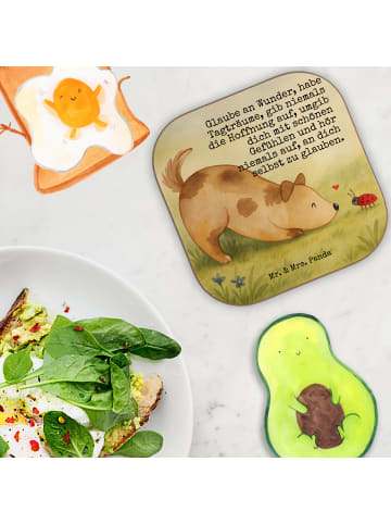 Mr. & Mrs. Panda Becheruntersetzer Hund Marienkäfer Design mit S... in Weiß