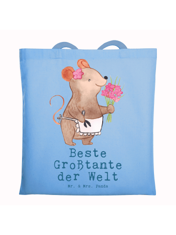 Mr. & Mrs. Panda Shopping Tasche Maus Beste Großtante der Welt m... in Sky Blue