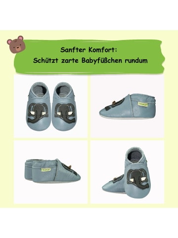 Sayoyo Baby Krabbelschuhe aus Leder, weiche Lauflernschuhe mit rutschfester Sohle 