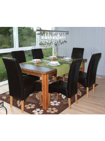 MCW 2er-Set Esszimmerstuhl Crotone, Braun, dunkle Beine