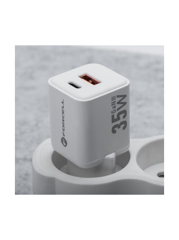 Wisam® FORCELL GaN Ladegerät 35W USB-C/A PD QC Weiß