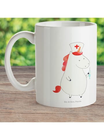 Mr. & Mrs. Panda Tasse Einhorn Krankenschwester ohne Spruch in Weiß