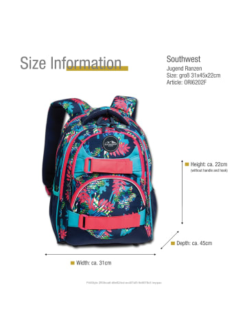 SOUTHWEST BOUND Ranzen Polyester ca. 31cm breit ca. 22cm hoch
