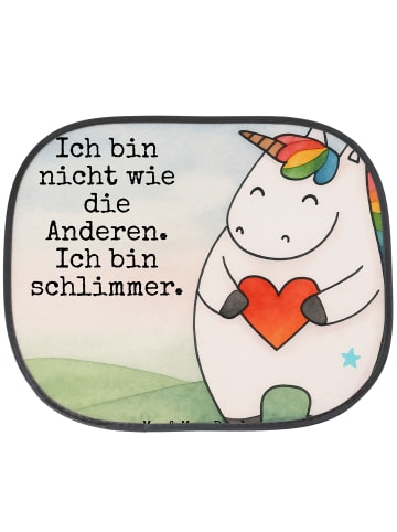 Mr. & Mrs. Panda sonnenschutz Einhorn Herz Design mit Spruch in Weiß
