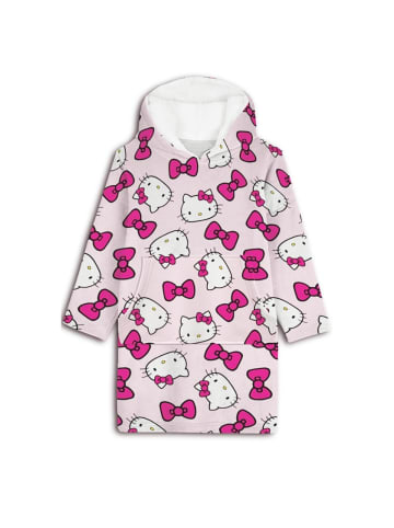 COFI 1453 Hello Kitty Sweat Poncho – Coral Fleece Kuschelponcho Erwachsene in Mehrfarbig