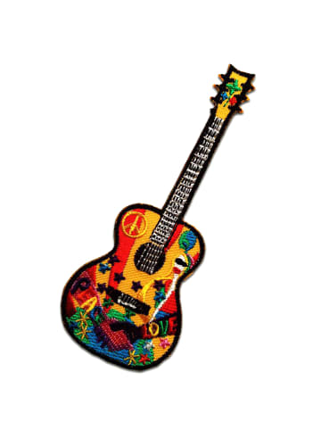 Catch the Patch Gitarre Peace Frieden HippieApplikation Bügelbild inBunt