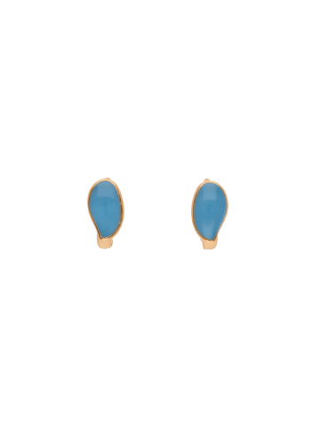 faina Women Huggie Earrings in Rose Gold Turquoise
