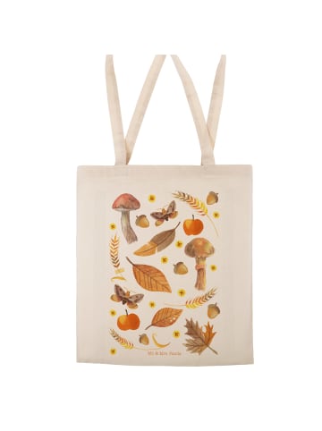 Mr. & Mrs. Panda Tote Bag Herbst mit Spruch in Creme