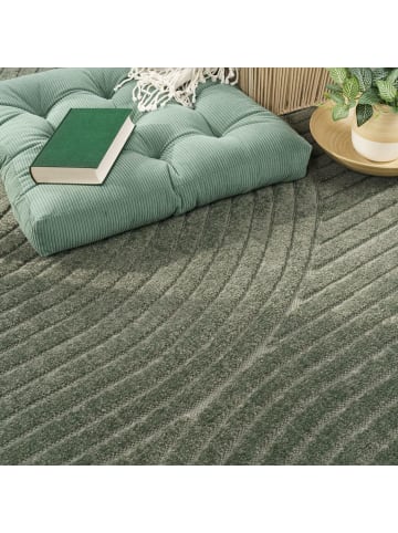 KADIMA DESIGN Teppich Kurzflor Struktur Wohnzimmer in Grün