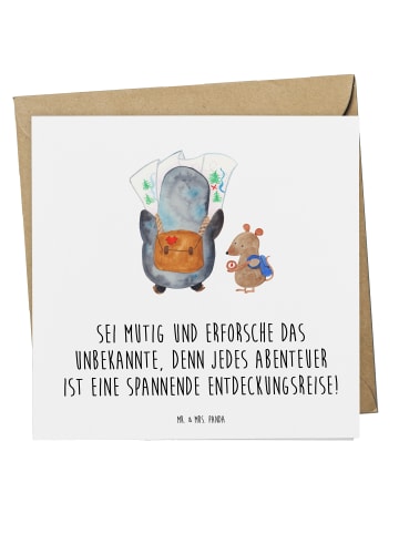 Mr. & Mrs. Panda Deluxe Karte Unbekannte Orte erkunden mit Spruch in Weiß