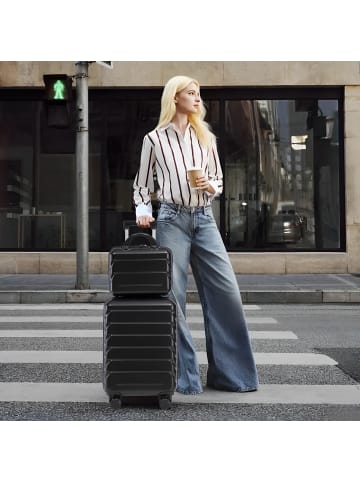 ABRIHOME Kofferset Hartschale mit Kosmetiktasche in Schwarzer