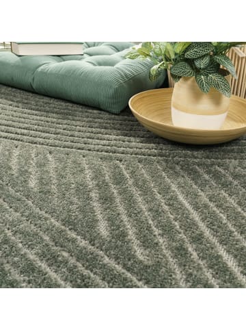 KADIMA DESIGN Teppich Kurzflor Struktur Wohnzimmer in Grün