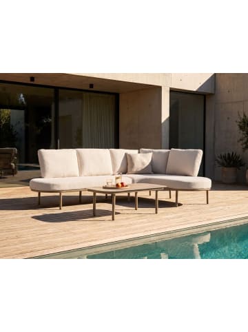 Beliani 9-tlg Sitzgruppe POLLINA in Braun/Beige