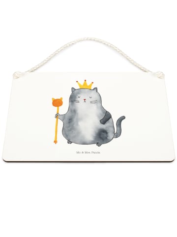Mr. & Mrs. Panda Deko Schild Katze König ohne Spruch in Weiß