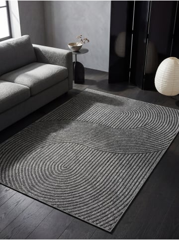 KADIMA DESIGN Flachwebteppich Geometrisch flachgewebt pflegeleicht Wohnzimmer in Anthrazit