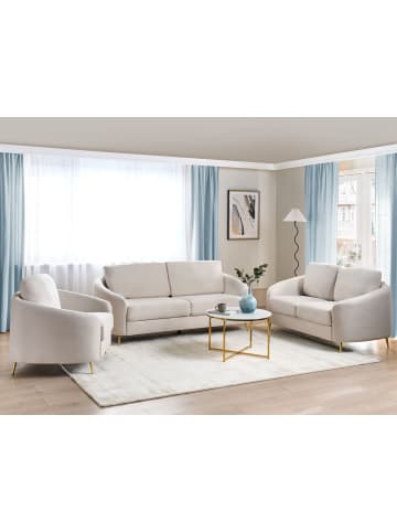 Beliani 3-tlg Sitzgruppe TROSA in Beige/Gold