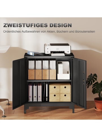 HOMCOM Metallschrank-80L x 35B x 91H cm-Schwarz