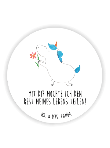 Mr. & Mrs. Panda magnet Einhorn Blume mit Spruch in Weiß