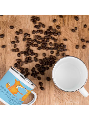 Mr. & Mrs. Panda Camping Emaille Tasse 50. Hochzeitstag Goldene ... in Sky Blue