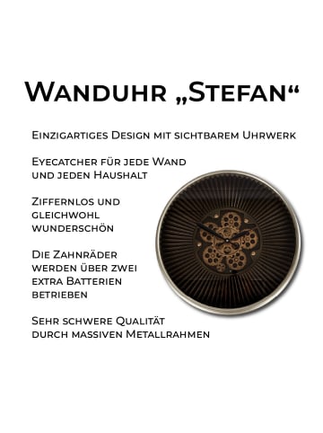 Rivanto Wanduhr in schwarz | gold