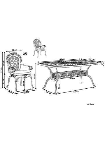 Beliani 13-tlg Gartentisch Set LIZZANO in Braun/Orange