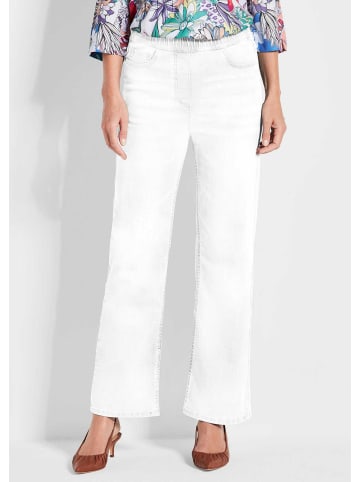 GOLDNER Kurzgröße:  Jeansschlupfhose VERA in weiß