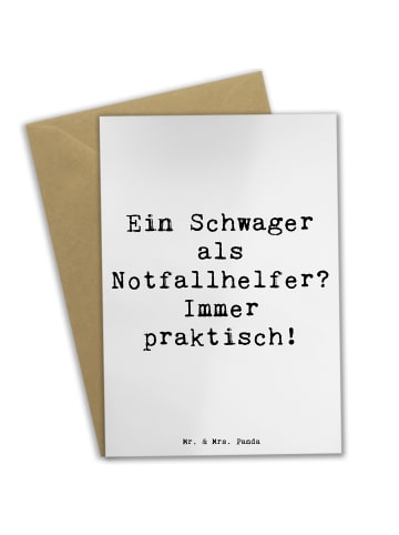 Mr. & Mrs. Panda Grußkarte Schwager Notfallhelfer mit Spruch in Weiß