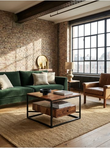 KADIMA DESIGN Couchtisch 60x60x40 cm Massivholz / Metall Sofatisch