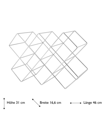 Echtwerk Weinregal aus Eisen in Silber